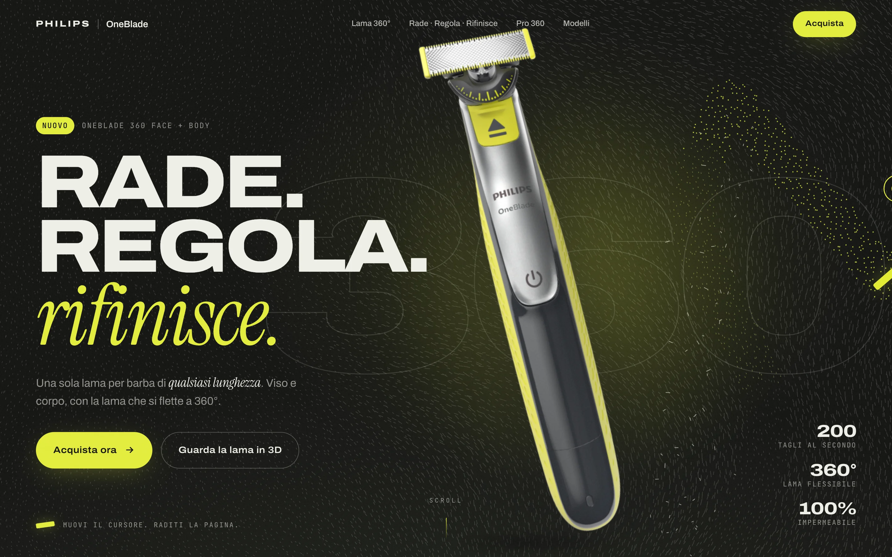 Hero della landing Philips OneBlade 360